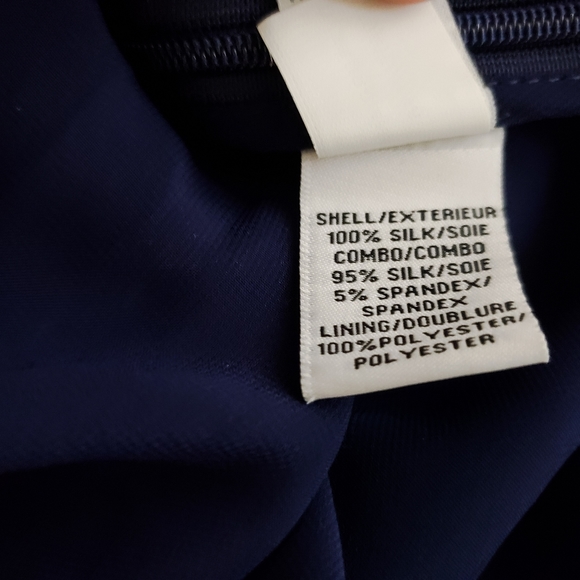 Diane von Furstenberg navy pleated sheath dress 6 - Picture 7 of 8